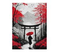 Puzzle pour Adolescents 52x38cm/1000pcs Lady in Red Fall Puzzle pour Adultes Jeux Amusants Découpe De Précision Cadeaux Uniques d'anniversaire Et De Noël 52x38cm/1000pcs