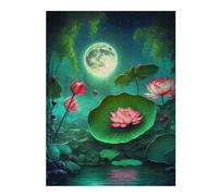 Puzzle pour Adolescents 52x38cm/1000pcs Moonlit Lotus Pond-3 Jeu De Puzzle pour Adultes - Casse-tête - Décoration Parfaite - Interaction Parent-Enfant 52x38cm/1000pcs