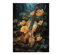 Puzzle pour Adolescents 52x38cm/1000pcs Music Violin and Flower Puzzle pour Adultes - Jouets À Monter Soi-même - Défi Difficile - Cadeaux De Noël Et d'anniversaire 52x38cm/1000pcs