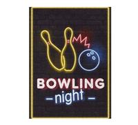 Puzzle pour Adolescents 52x38cm/1000pcs Neon Light Bowling Night Puzzle pour Adultes, Jouet, Décoration Murale, Défi Difficile, Activités Amusantes À La Maison 52x38cm/1000pcs