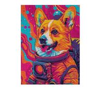 Puzzle pour Adolescents 52x38cm/1000pcs Pièces De Puzzle Astronaut Corgi Space Puzzles pour Adultes, Jouet, Décoration Murale, Améliore La Mémoire, Difficile À Compléter 52x38cm/1000pcs