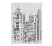 Puzzle pour Adolescents 52x38cm/1000pcs Pièces De Puzzle Chicago Buildings Puzzles pour Adultes, Jouet, Décoration Murale, Améliore La Mémoire, Difficile À Compléter 52x38cm/1000pcs
