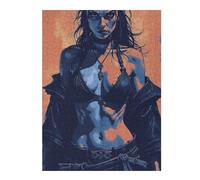 Puzzle Pour Adolescents 52x38cm/1000pcs Pièces De Puzzle Dark-Haired Woman in Blue And Orange Puzzles Pour Adultes, Jouet, Décoration Murale, Améliore La Mémoire, Difficile À Compléter 52x38cm/1000pcs