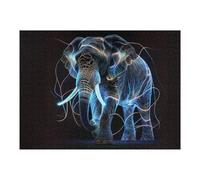Puzzle pour Adolescents 52x38cm/1000pcs Pièces De Puzzle Neon Elephant Artwork Puzzles pour Adultes Jeu Manuel Décoration Parfaite Défi À Compléter 52x38cm/1000pcs
