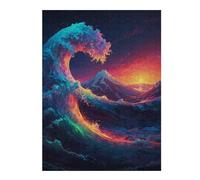 Puzzle pour Adolescents 52x38cm/1000pcs Pièces De Puzzle Prismatic Surf Big Wave Puzzles pour Adultes, Jouet, Décoration Murale, Améliore La Mémoire, Difficile À Compléter 52x38cm/1000pcs