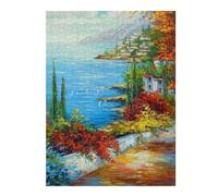 Puzzle pour Adolescents 52x38cm/1000pcs Pièces De Puzzle Road to The Sea in Flowers Puzzles pour Adultes, Jouet, Décoration Murale, Améliore La Mémoire, Difficile À Compléter 52x38cm/1000pcs