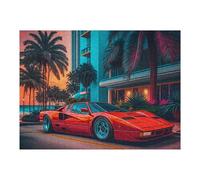 Puzzle pour Adolescents 52x38cm/1000pcs Pièces De Puzzle Sunset Luxury Miami Beach Dreamscape Puzzles pour Adultes Jeu Manuel Décoration Parfaite Défi À Compléter 52x38cm/1000pcs