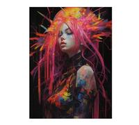 Puzzle pour Adolescents 52x38cm/1000pcs Punk Girl No6 Puzzles pour Adolescents Jeux Relaxants Course De Vitesse Manuelle Difficile Et Stimulant 52x38cm/1000pcs