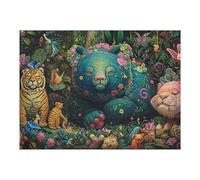 Puzzle pour Adolescents 52x38cm/1000pcs Rainforest Animals in Colorful Artwork Puzzle Anti-Stress, Jouet Idéal pour Se Détendre Pendant Les Vacances À La Maison, Parfait comme Cadeau 52x38cm/1000pcs