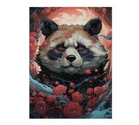 Puzzle pour Adolescents 52x38cm/1000pcs Red Rose Panda Moon Puzzles pour Adultes Jeux Relaxants Difficulté Difficile Cadeaux Uniques d'anniversaire Et De Noël 52x38cm/1000pcs