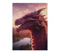 Puzzle pour Adolescents 52x38cm/1000pcs Red Ruby Dragon Puzzles pour Adolescents - Décoration Murale - Améliore La Mémoire - Cadeaux De Noël Et d'anniversaire 52x38cm/1000pcs