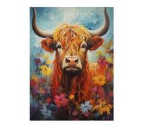 Puzzle pour Adolescents 52x38cm/1000pcs Scottish Highland Cow Puzzle Adulte, Jouet, Décoration Murale, Difficile, Difficile, Cadeaux Uniques pour Anniversaire Et Noël 52x38cm/1000pcs