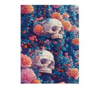 Puzzle pour Adolescents 52x38cm/1000pcs Skulls & Roses Jeu De Réflexion pour Adultes, Amusant Et Humoristique, pour Stimuler Votre Cerveau 52x38cm/1000pcs