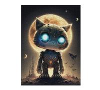 Puzzle pour Adolescents 52x38cm/1000pcs Steampunk Cat Moon-2 Puzzles pour Adolescents - Décoration Murale - Améliore La Mémoire - Cadeaux De Noël Et d'anniversaire 52x38cm/1000pcs