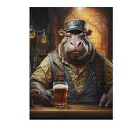 Puzzle pour Adolescents 52x38cm/1000pcs Steampunk Craft Beer Hippo Puzzle pour Adultes Jeu Manuel Défi Difficile Jeu Stimulant Cadeaux 52x38cm/1000pcs