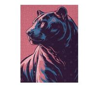 Puzzle pour Adolescents 52x38cm/1000pcs Stylized Panther Portrait Puzzle pour Adultes, Jouet, Décoration Murale, Défi Difficile, Activités Amusantes À La Maison 52x38cm/1000pcs