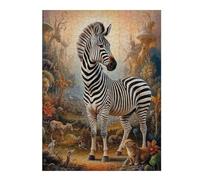 Puzzle pour Adolescents 52x38cm/1000pcs Surreal Mystical Zebra Jeu De Puzzle Pratique : Analyse Et Logique, Cadeaux De Noël Et d'anniversaire 52x38cm/1000pcs
