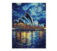 Puzzle pour Adolescents 52x38cm/1000pcs Sydney Opera House Starry Night Puzzle pour Adultes, Jouet, Décoration Murale, Défi Difficile, Activités Amusantes À La Maison 52x38cm/1000pcs