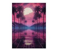 Puzzle pour Adolescents 52x38cm/1000pcs Synthwave Sunset Serenade Puzzles pour Adolescents - Décoration Murale - Améliore La Mémoire - Cadeaux De Noël Et d'anniversaire 52x38cm/1000pcs