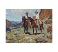Puzzle pour Adolescents 52x38cm/1000pcs Two Cowboys on Horses Puzzle À Monter Soi-même - Jouets pour Améliorer La Mémoire - Cadeaux Uniques pour Un Anniversaire Ou Noël 52x38cm/1000pcs