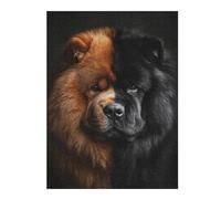 Puzzle pour Adolescents 52x38cm/1000pcs Unique Two-Tone Chow Chow Puzzle Anti-Stress, Jouet Idéal pour Se Détendre Pendant Les Vacances À La Maison, Parfait comme Cadeau 52x38cm/1000pcs