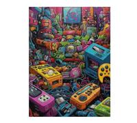 Puzzle pour Adolescents 52x38cm/1000pcs Vibrant Retro Gaming Collage -3 Puzzles pour Adultes Jeux Relaxants Difficulté Difficile Cadeaux Uniques d'anniversaire Et De Noël 52x38cm/1000pcs