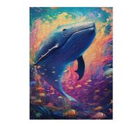 Puzzle pour Adolescents 52x38cm/1000pcs Whale in Colorful Ocean Jeu De Puzzle pour Adultes - Casse-tête - Décoration Parfaite - Interaction Parent-Enfant 52x38cm/1000pcs