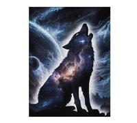 Puzzle pour Adolescents 52x38cm/1000pcs Wolf Howling Silhouette Jeu De Réflexion pour Adultes, Amusant Et Humoristique, pour Stimuler Votre Cerveau 52x38cm/1000pcs