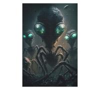 Puzzle pour Adolescents 75x50cm/1000pcs Alien Invasion The Arrival Puzzles pour Adultes Jouets Anti-Stress Décoration Murale Activités Amusantes À La Maison, 75x50cm/1000pcs