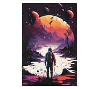 Puzzle pour Adolescents 75x50cm/1000pcs Astronaut's Cosmic Journey Puzzle Adulte, Jouet, Décoration Murale, Difficile, Difficile, Cadeaux Uniques pour Anniversaire Et Noël 75x50cm/1000pcs