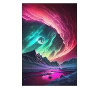 Puzzle pour Adolescents 75x50cm/1000pcs Aurora Borealis Landscape Puzzles pour Adolescents - Décoration Murale - Améliore La Mémoire - Cadeaux De Noël Et d'anniversaire 75x50cm/1000pcs