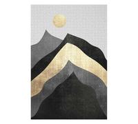 Puzzle pour Adolescents 75x50cm/1000pcs Black and Gold Mountains Puzzles pour Adolescents, Jouets Anti-Stress, Cadeaux pour Femmes, Interaction Parent-Enfant 75x50cm/1000pcs