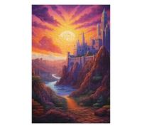 Puzzle pour Adolescents 75x50cm/1000pcs Castle in The Sunset Valley Puzzles pour Adultes Jeu De Réflexion Course De Vitesse Interaction Parent-Enfant 75x50cm/1000pcs