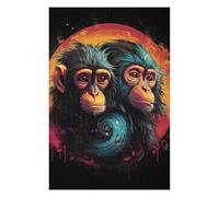 Puzzle pour Adolescents 75x50cm/1000pcs Chimpanzee Yin Yang Artwork Jeu De Puzzle pour Adultes - Casse-tête - Décoration Parfaite - Interaction Parent-Enfant 75x50cm/1000pcs