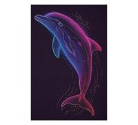 Puzzle pour Adolescents 75x50cm/1000pcs Dolphin Neon Animal Puzzle Anti-Stress - Analyse Et Logique - Niveau Difficile Et Stimulant 75x50cm/1000pcs