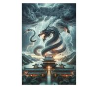 Puzzle pour Adolescents 75x50cm/1000pcs Dragon Temple Stormscape Jeu De Puzzle pour Adultes - Casse-tête - Décoration Parfaite - Interaction Parent-Enfant 75x50cm/1000pcs