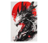 Puzzle pour Adolescents 75x50cm/1000pcs Dragon with Red Sun Digital Art Puzzle pour Adultes, Jouet, Décoration Murale, Défi Difficile, Activités Amusantes À La Maison 75x50cm/1000pcs