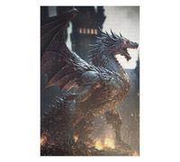 Puzzle pour Adolescents 75x50cm/1000pcs Dragon's Fiery Majesty -1 Puzzle pour Adultes Jeux Relaxants Décoration Parfaite Difficile À Compléter 75x50cm/1000pcs