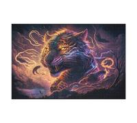 Puzzle pour Adolescents 75x50cm/1000pcs Electric Tiger Fantasy Artwork Puzzle Anti-Stress, Jouet Idéal pour Se Détendre Pendant Les Vacances À La Maison, Parfait comme Cadeau 75x50cm/1000pcs