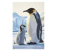 Puzzle pour Adolescents 75x50cm/1000pcs Emperor Penguin Family Jeu De Puzzle Pratique : Analyse Et Logique, Cadeaux De Noël Et d'anniversaire 75x50cm/1000pcs