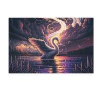 Puzzle pour Adolescents 75x50cm/1000pcs Enchanted Swan Lake Fantasy Puzzle À Monter Soi-même - Jouets pour Améliorer La Mémoire - Cadeaux Uniques pour Un Anniversaire Ou Noël 75x50cm/1000pcs
