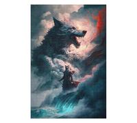 Puzzle pour Adolescents 75x50cm/1000pcs Fantasy Wolf Warrior Artwork Puzzle Anti-Stress, Jouet Idéal pour Se Détendre Pendant Les Vacances À La Maison, Parfait comme Cadeau 75x50cm/1000pcs