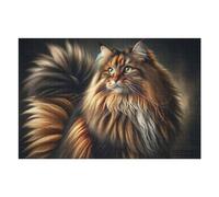 Puzzle pour Adolescents 75x50cm/1000pcs Fluffy Long-Haired Cat Portrait Puzzle À Monter Soi-même - Jouets pour Améliorer La Mémoire - Cadeaux Uniques pour Un Anniversaire Ou Noël 75x50cm/1000pcs