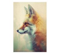 Puzzle pour Adolescents 75x50cm/1000pcs Fox Douple Exposure Jeu De Réflexion pour Adultes, Amusant Et Humoristique, pour Stimuler Votre Cerveau 75x50cm/1000pcs
