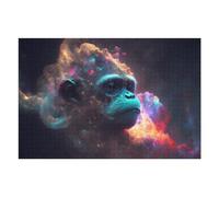 Puzzle pour Adolescents 75x50cm/1000pcs Galactic Chimpanzee Portrait -1 Puzzles pour Adultes Jeu De Réflexion Course De Vitesse Interaction Parent-Enfant 75x50cm/1000pcs