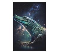 Puzzle pour Adolescents 75x50cm/1000pcs Galactic Crocodile Art Print-13 Puzzle Anti-Stress, Jouet Idéal pour Se Détendre Pendant Les Vacances À La Maison, Parfait comme Cadeau 75x50cm/1000pcs