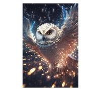 Puzzle pour Adolescents 75x50cm/1000pcs Glowing Snowy Owl Puzzles pour Adolescents Jeux Relaxants Course De Vitesse Manuelle Difficile Et Stimulant 75x50cm/1000pcs
