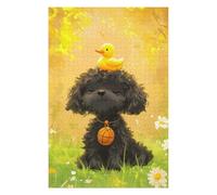Puzzle pour Adolescents 75x50cm/1000pcs Golden Poodle with Rubber Duck Puzzle Anti-Stress, Jouet Idéal pour Se Détendre Pendant Les Vacances À La Maison, Parfait comme Cadeau 75x50cm/1000pcs
