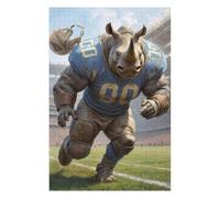 Puzzle pour Adolescents 75x50cm/1000pcs Gridiron Rhinoceros Ball Puzzle pour Adultes Jeu Manuel Défi Difficile Jeu Stimulant Cadeaux 75x50cm/1000pcs
