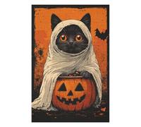 Puzzle pour Adolescents 75x50cm/1000pcs Halloween Cat Ghost Puzzle pour Adultes - Jouets À Monter Soi-même - Défi Difficile - Cadeaux De Noël Et d'anniversaire 75x50cm/1000pcs